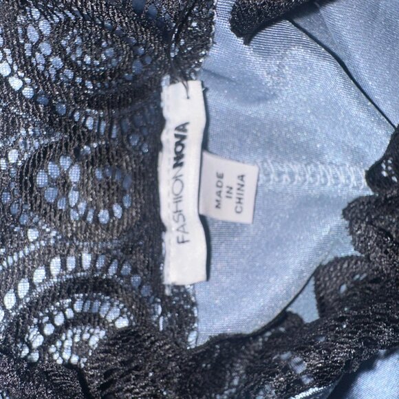 Fashion Nova Medium Satin Nightgown with Black Lace - Picture 4 of 4